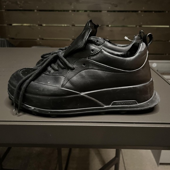 Jil Sander Shoes Mens Size 9 Black Leather Chunky Platform Sole Made In Italy - Picture 3 of 13